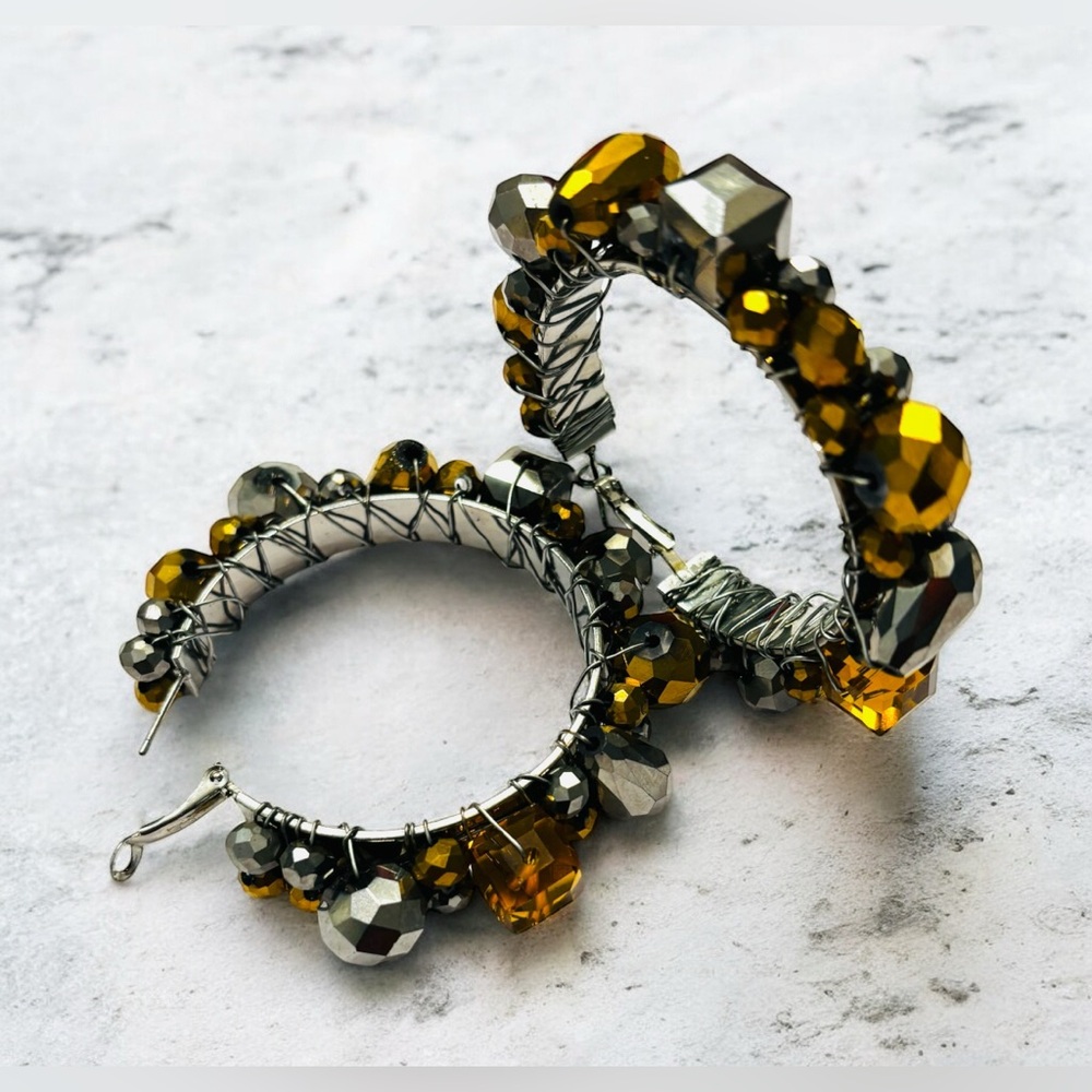 Sassy Jones Rochinda Beaded Hoop Earrings